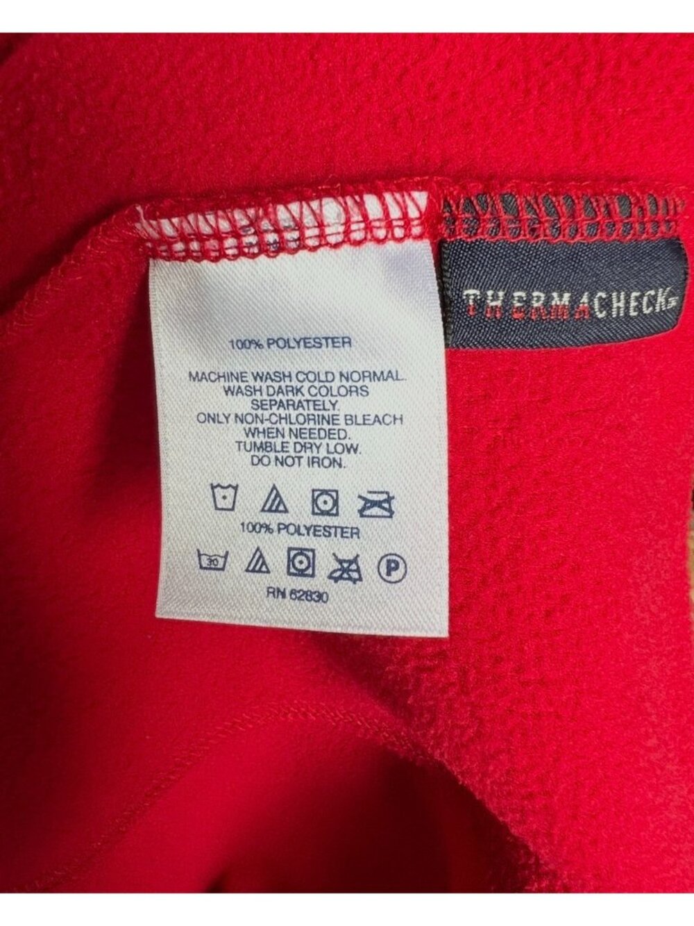 Lands End Womens' Pullover XS Red Plush With Logo 1/4 Zipper Long Sleeve Soft - Picture 8 of 9